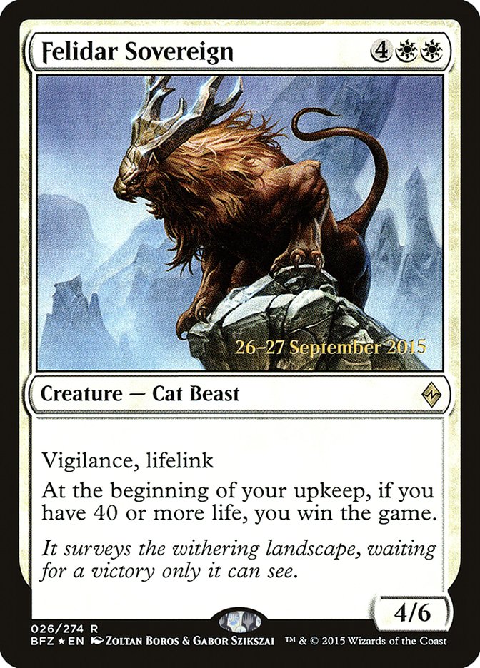 Felidar Sovereign  [Battle for Zendikar Prerelease Promos] - Devastation Store | Devastation Store