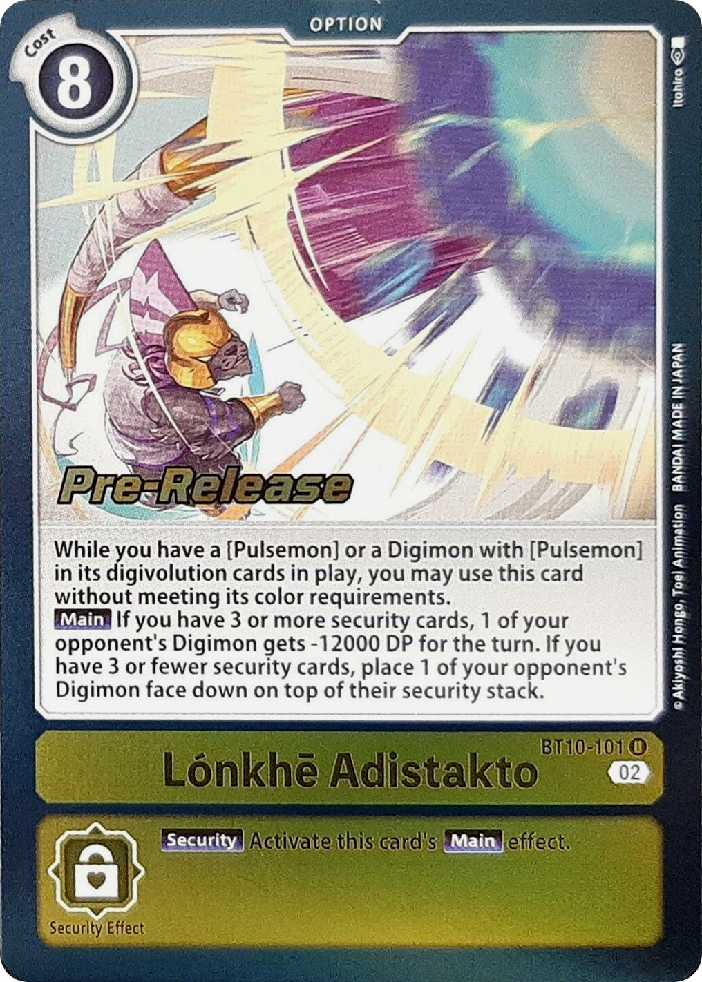 Lonkhe Adistakto [BT10-101] [Xros Encounter Pre-Release Cards] | Devastation Store