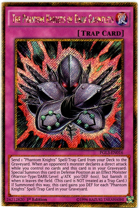 The Phantom Knights of Dark Gauntlets [PGL3-EN016] Gold Secret Rare | Devastation Store