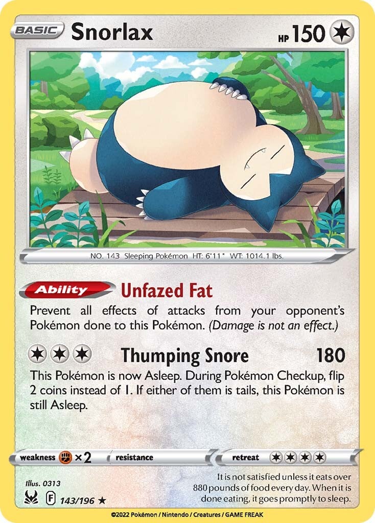 Snorlax (143/196) [Sword & Shield: Lost Origin] | Devastation Store