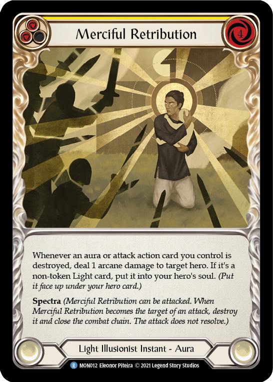 Merciful Retribution (Rainbow Foil) [MON012-RF] 1st Edition Rainbow Foil - Devastation Store | Devastation Store