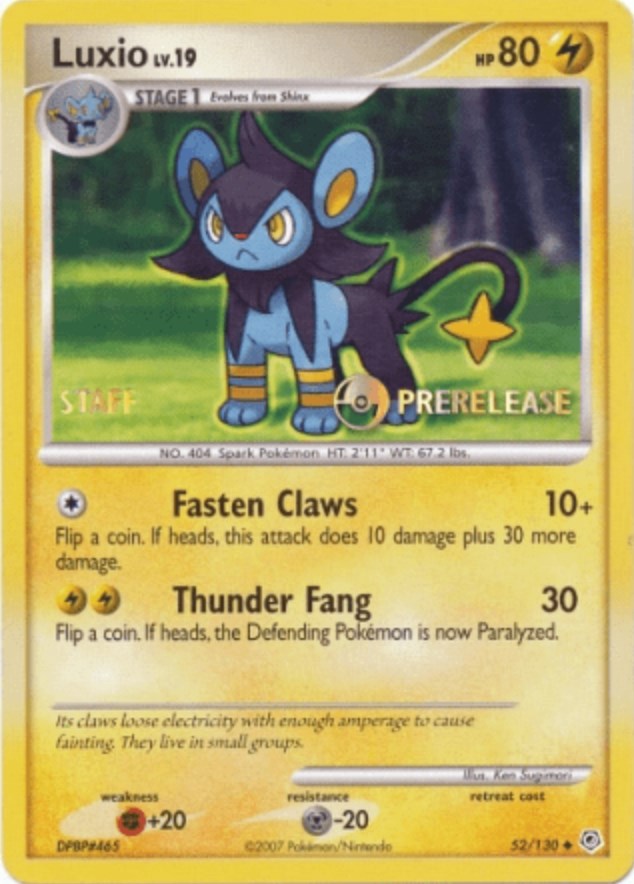 Luxio (52/130) (Prerelease Promo Staff) [Nintendo: Black Star Promos] | Devastation Store