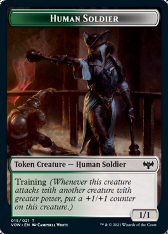 Blood // Human Soldier Double-sided Token [Innistrad: Crimson Vow Tokens] | Devastation Store