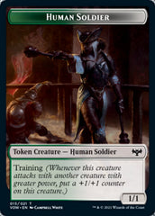 Blood // Human Soldier Double-sided Token [Innistrad: Crimson Vow Tokens] | Devastation Store