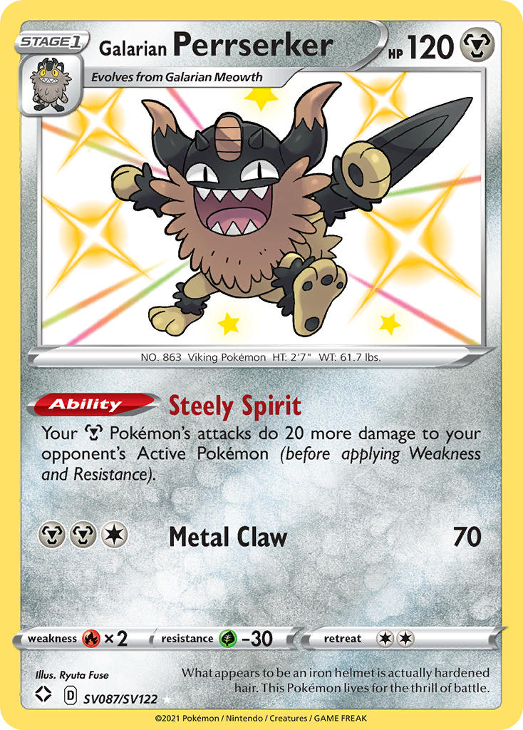 Galarian Perrserker (SV087/SV122) [Sword & Shield: Shining Fates] | Devastation Store