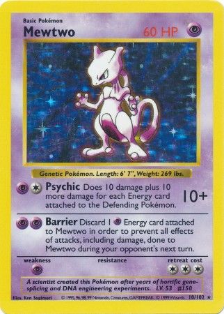 Mewtwo (10/102) [Base Set Shadowless Unlimited] | Devastation Store