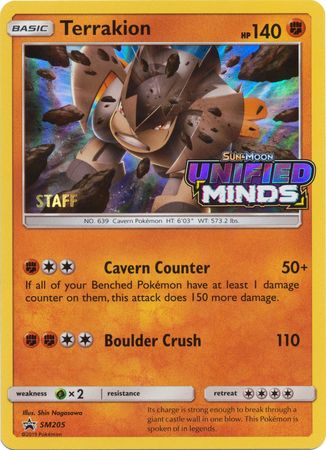 Terrakion (SM205) (Staff Prerelease Promo) [Sun & Moon: Black Star Promos] | Devastation Store