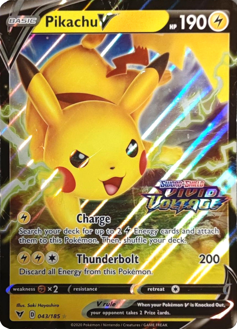 Pikachu V (043/185) (Vivid Voltage Stamp) [Sword & Shield: Vivid Voltage] | Devastation Store