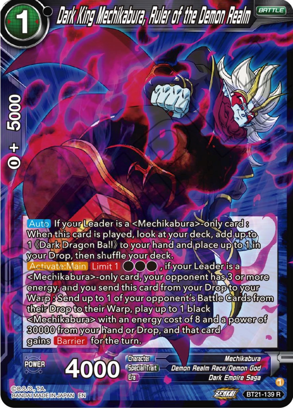 Dark King Mechikabura, Ruler of the Demon Realm (BT21-139) [Wild Resurgence] | Devastation Store