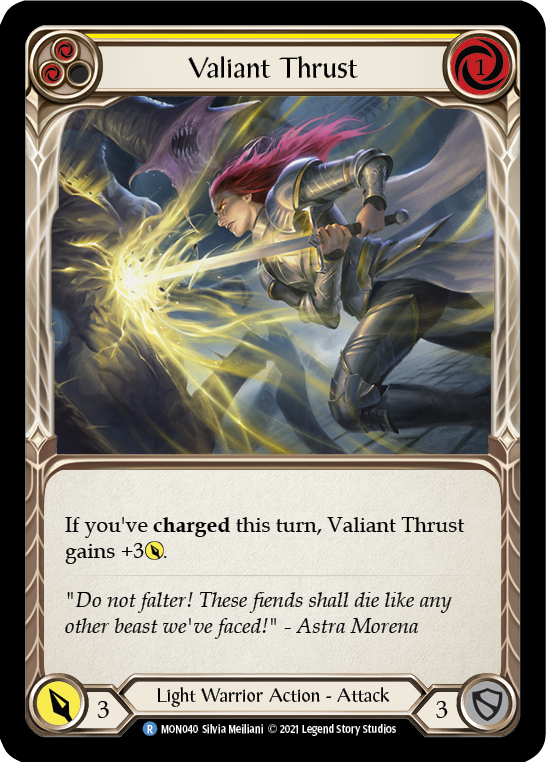 Valiant Thrust (Yellow) [MON040] 1st Edition Normal - Devastation Store | Devastation Store
