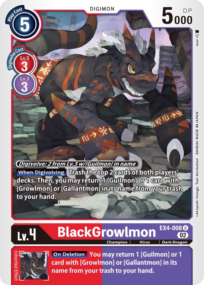 BlackGrowlmon [EX4-008] [Alternative Being Booster] | Devastation Store