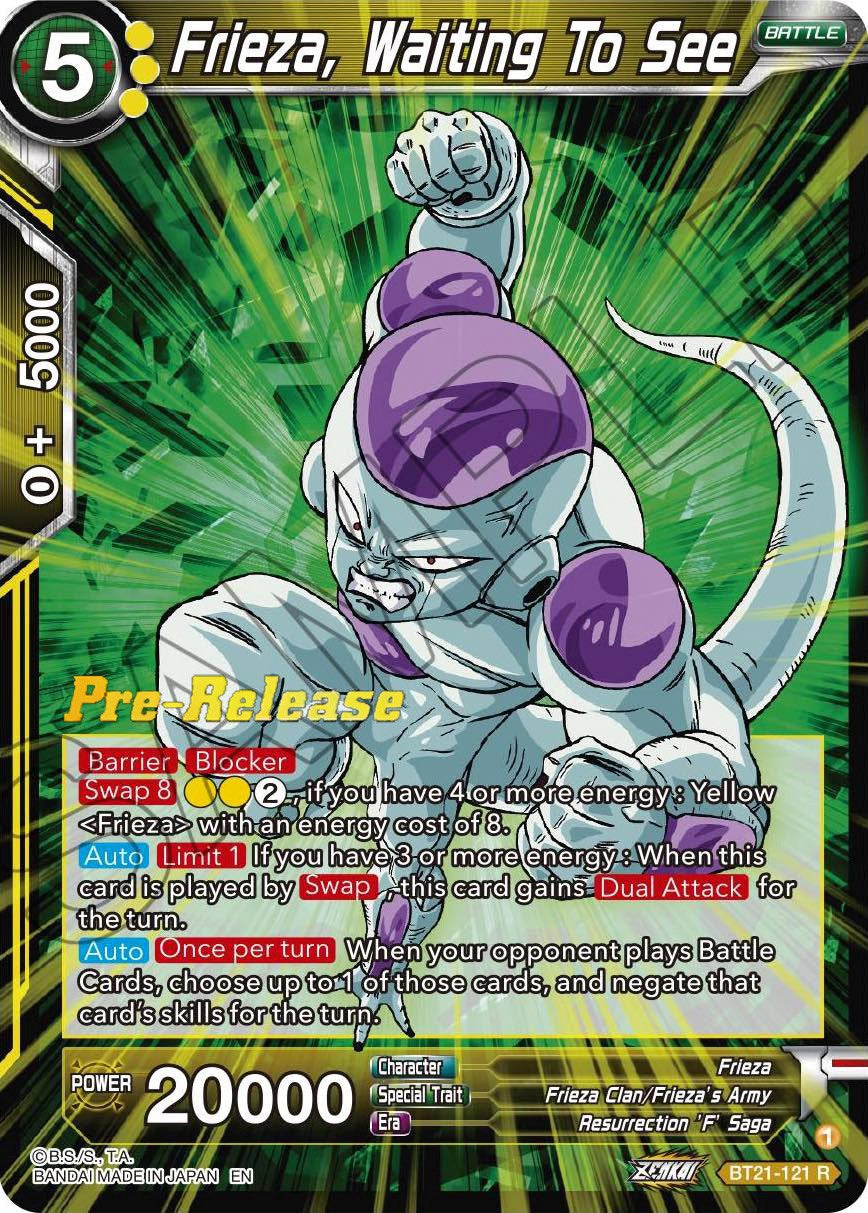 Frieza, Waiting To See (BT21-121) [Wild Resurgence Pre-Release Cards] | Devastation Store