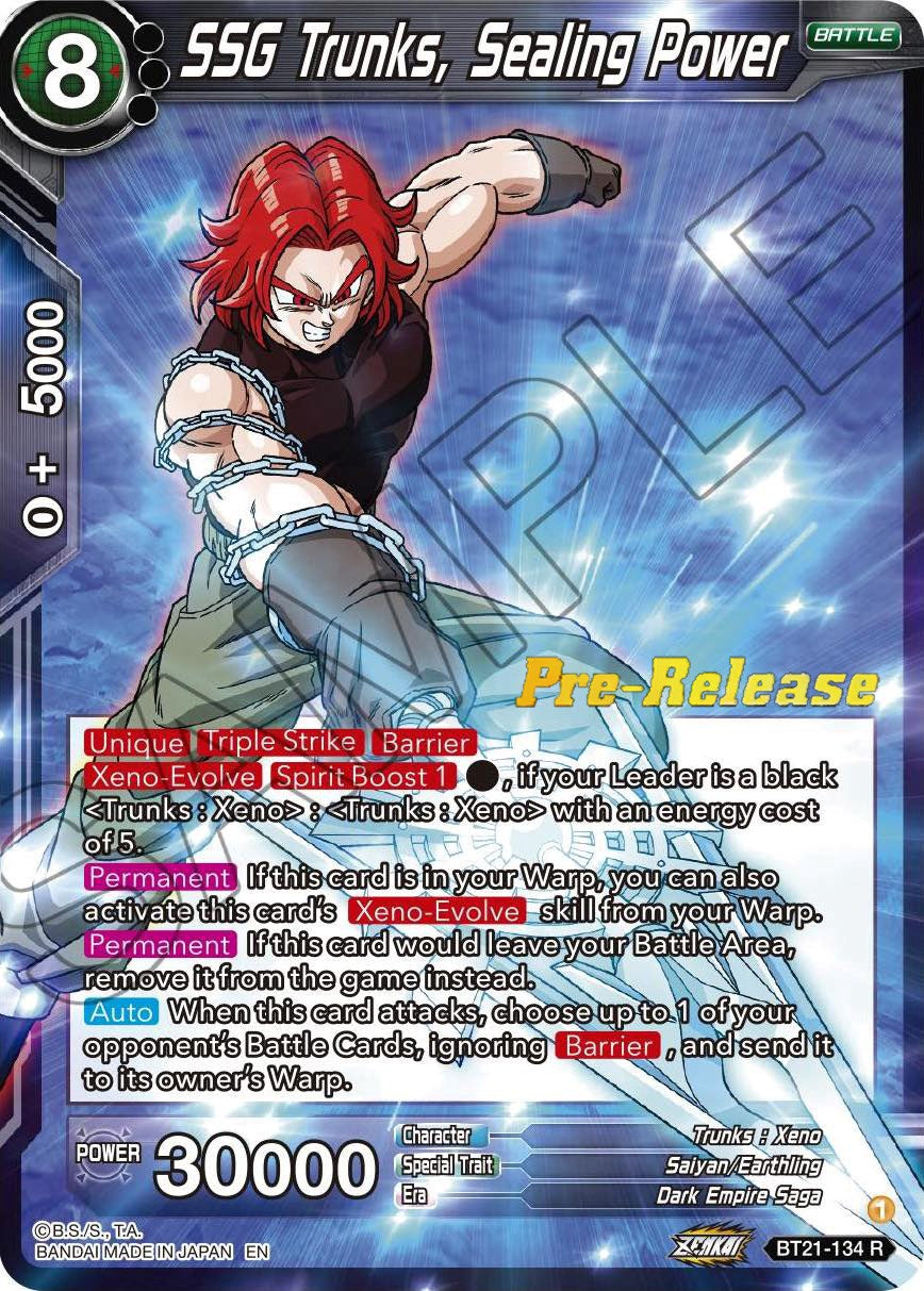 SSG Trunks, Sealing Power (BT21-134) [Wild Resurgence Pre-Release Cards] | Devastation Store