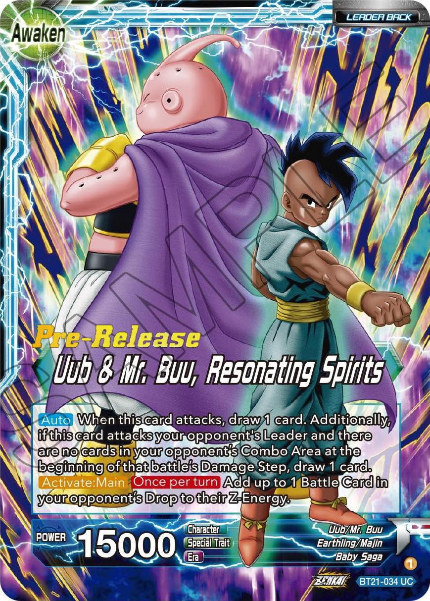 Uub // Uub & Mr. Buu, Resonating Spirits (BT21-034) [Wild Resurgence Pre-Release Cards] | Devastation Store