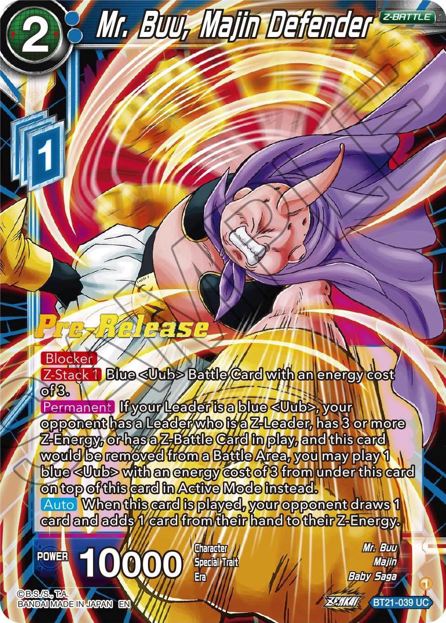 Mr. Buu, Majin Defender (BT21-039) [Wild Resurgence Pre-Release Cards] | Devastation Store