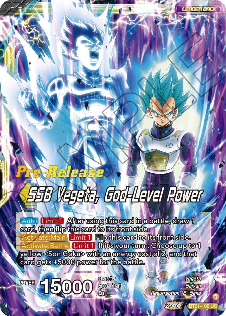 SSB Son Goku // SSB Vegeta, God-Level Power (BT21-100) [Wild Resurgence Pre-Release Cards] | Devastation Store