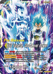 SSB Son Goku // SSB Vegeta, God-Level Power (BT21-100) [Wild Resurgence Pre-Release Cards] | Devastation Store