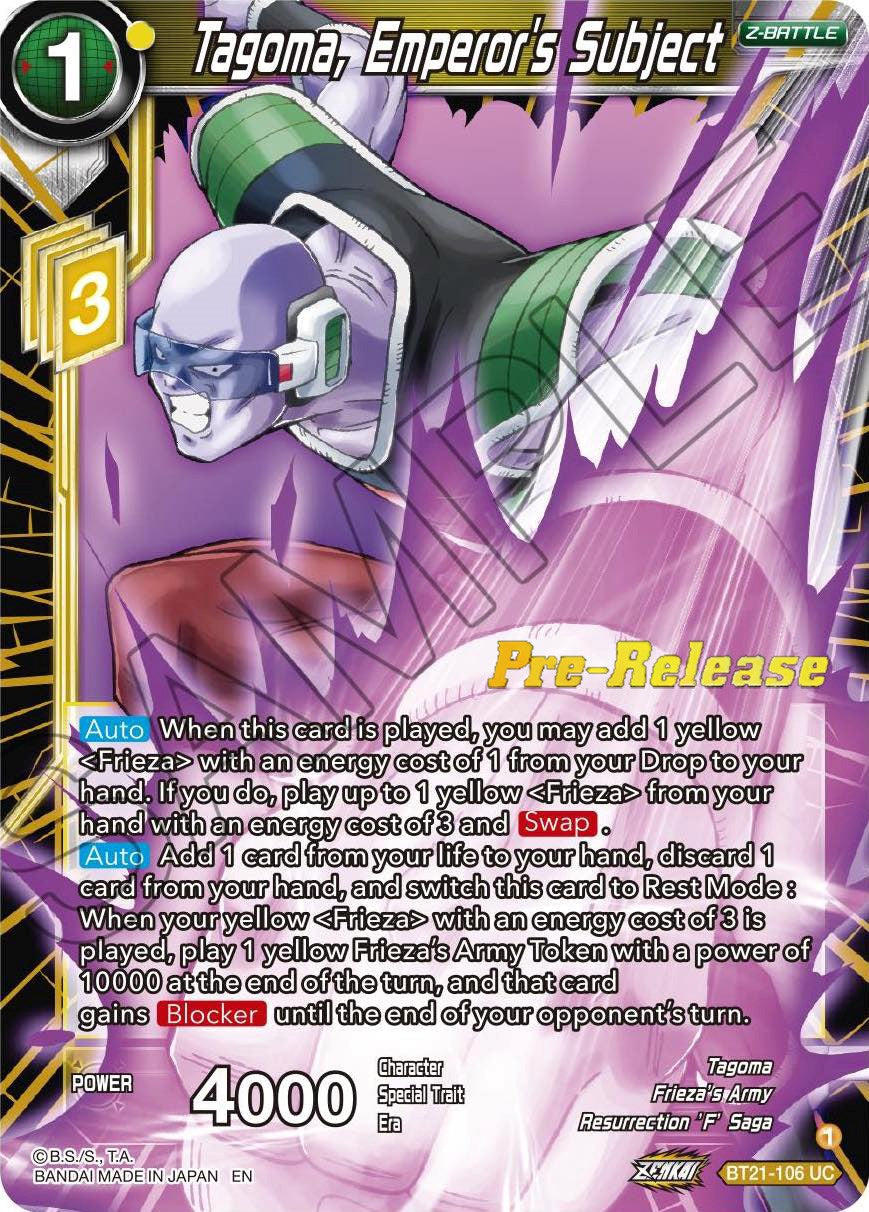 Tagoma, Emperor's Subject (BT21-106) [Wild Resurgence Pre-Release Cards] | Devastation Store