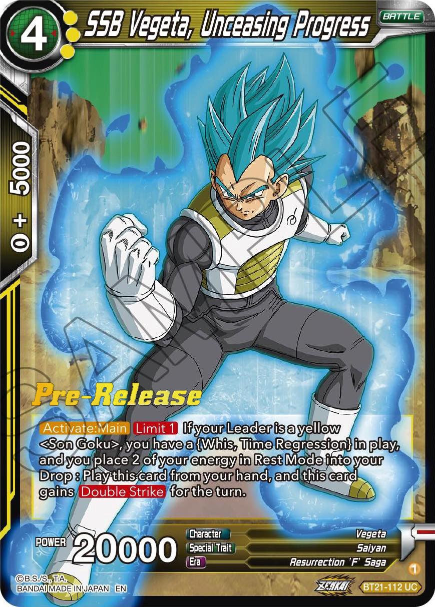 SSB Vegeta, Unceasing Progress (BT21-112) [Wild Resurgence Pre-Release Cards] | Devastation Store