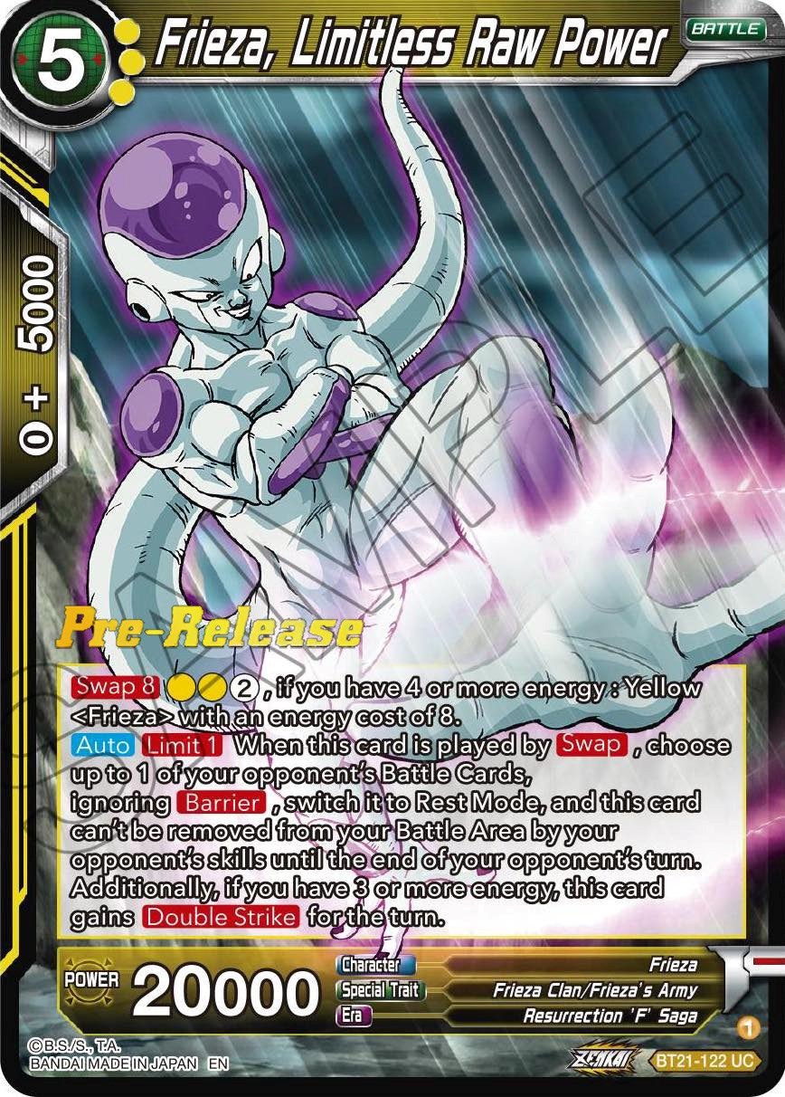 Frieza, Limitless Raw Power (BT21-122) [Wild Resurgence Pre-Release Cards] | Devastation Store