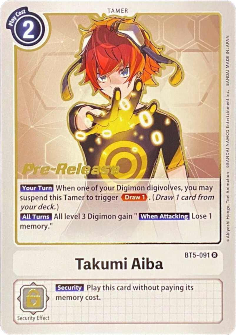 Takumi Aiba [BT5-091] [Battle of Omni Pre-Release Promos] | Devastation Store