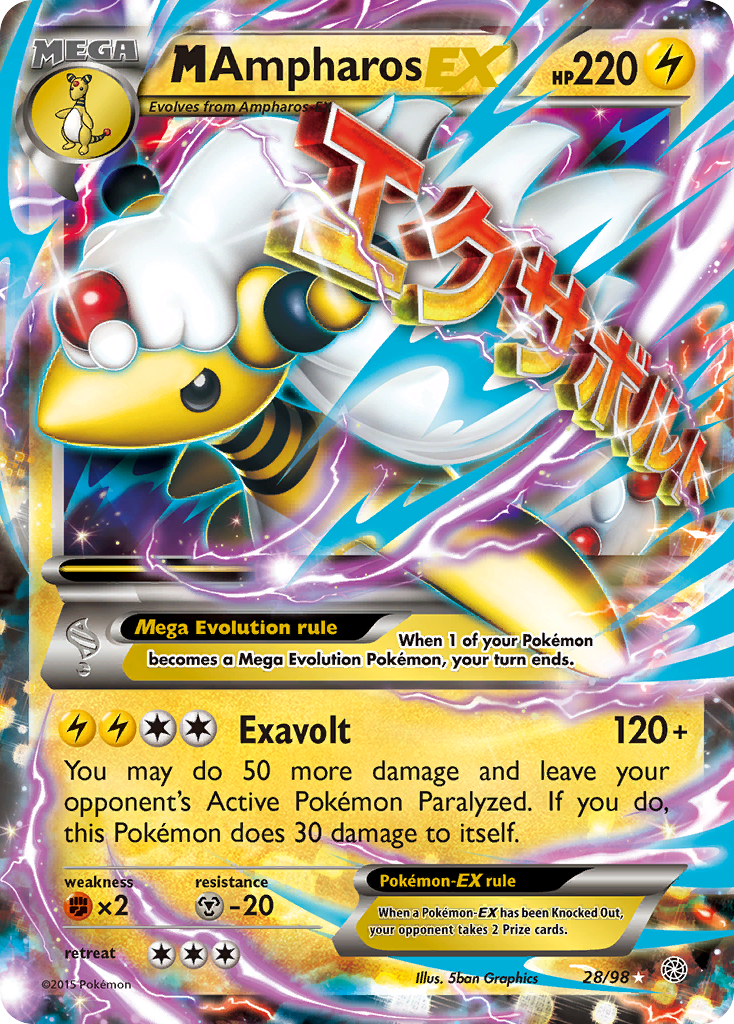 M Ampharos EX (28/98) [XY: Ancient Origins] | Devastation Store