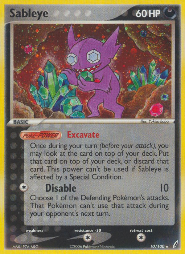 Sableye (10/100) [EX: Crystal Guardians] | Devastation Store