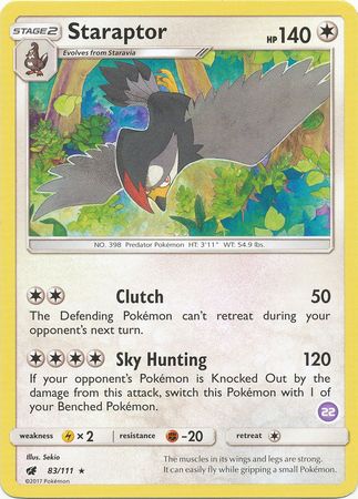 Staraptor (83/111) (Deck Exclusive #22) [Sun & Moon: Trainer Kit - Alolan Sandslash] | Devastation Store