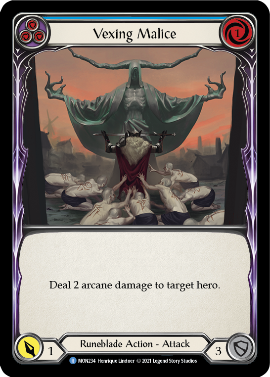 Vexing Malice (Blue) (Rainbow Foil) [MON234-RF] 1st Edition Rainbow Foil - Devastation Store | Devastation Store