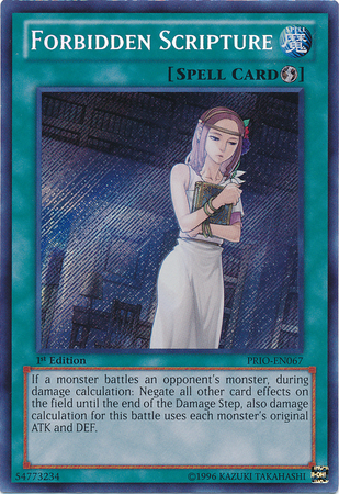 Forbidden Scripture [PRIO-EN067] Secret Rare | Devastation Store