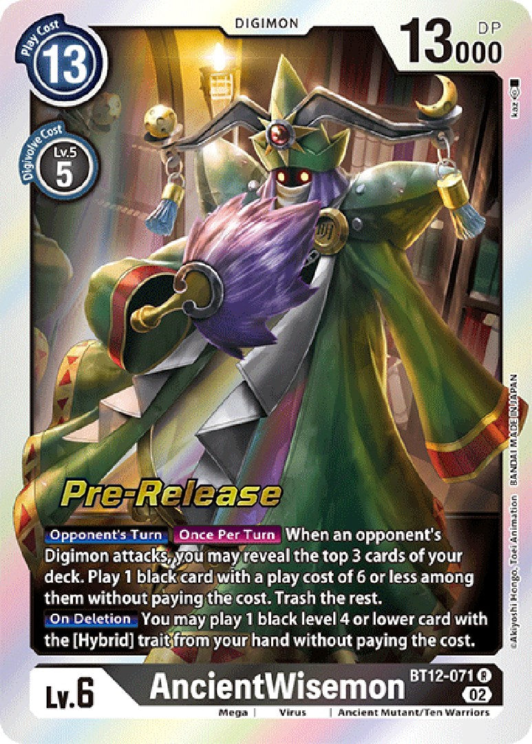 AncientWisemon [BT12-071] [Across Time Pre-Release Cards] | Devastation Store