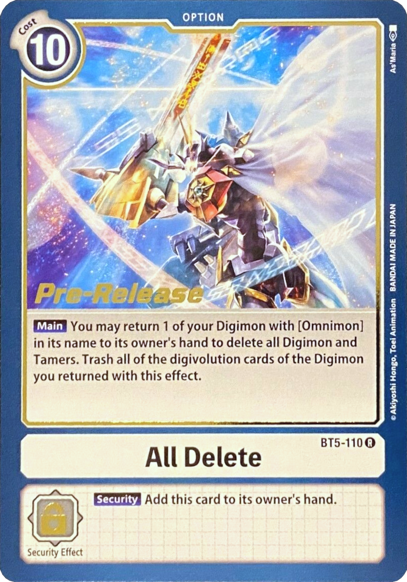 All Delete [BT5-110] [Battle of Omni Pre-Release Promos] | Devastation Store