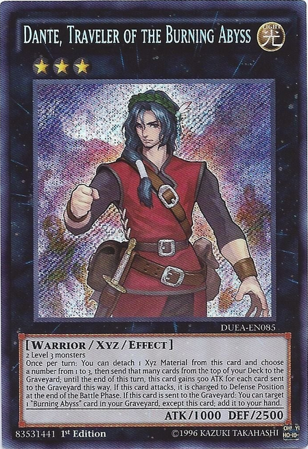 Dante, Traveler of the Burning Abyss [DUEA-EN085] Secret Rare | Devastation Store