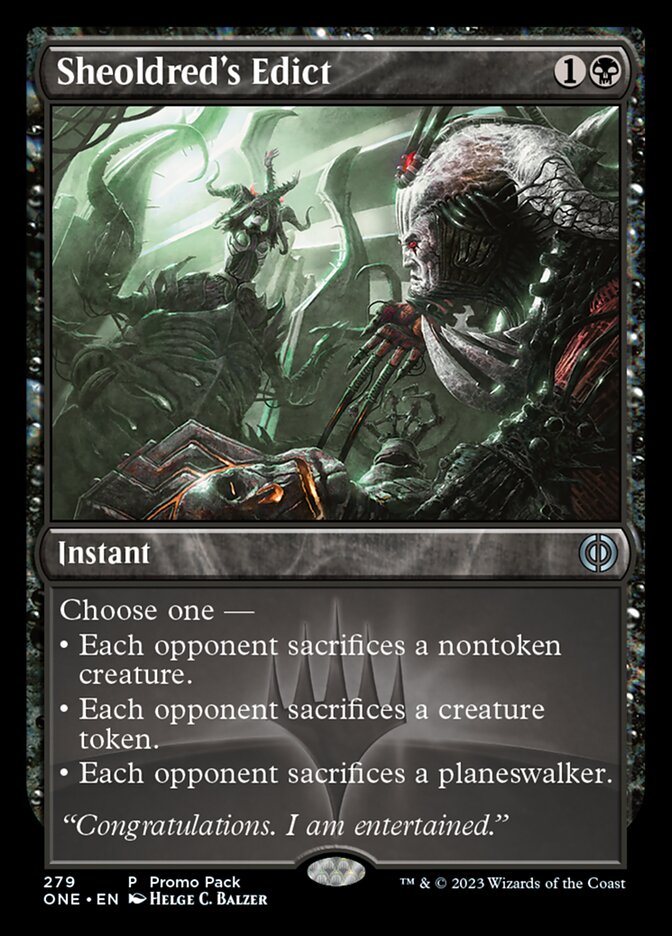 Sheoldred's Edict (Promo Pack) [Phyrexia: All Will Be One Promos] | Devastation Store