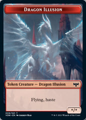 Blood // Dragon Illusion Double-sided Token [Innistrad: Crimson Vow Tokens] | Devastation Store