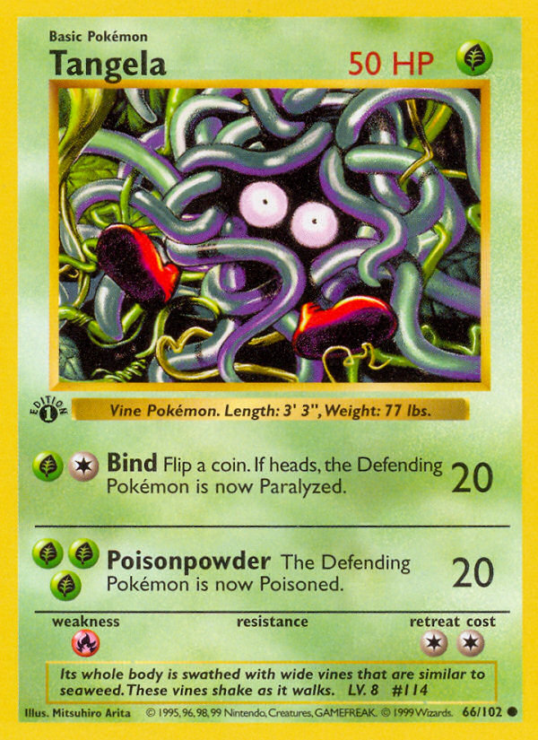 Tangela (66/102) (Shadowless) [Base Set 1st Edition] | Devastation Store