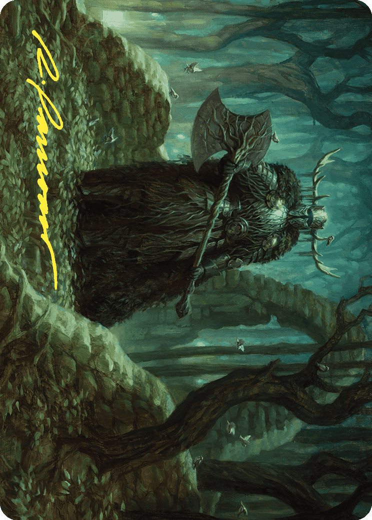 Mosswood Dreadknight Art Card (Gold-Stamped Signature) [Wilds of Eldraine Art Series] | Devastation Store