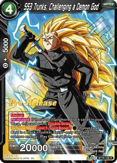 SS3 Trunks, Challenging a Demon God (BT16-108) [Realm of the Gods Prerelease Promos] | Devastation Store