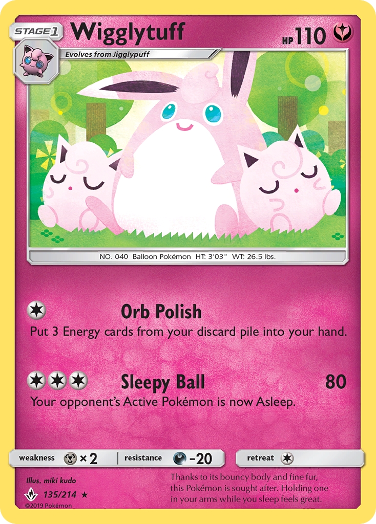 Wigglytuff (135/214) [Sun & Moon: Unbroken Bonds] | Devastation Store
