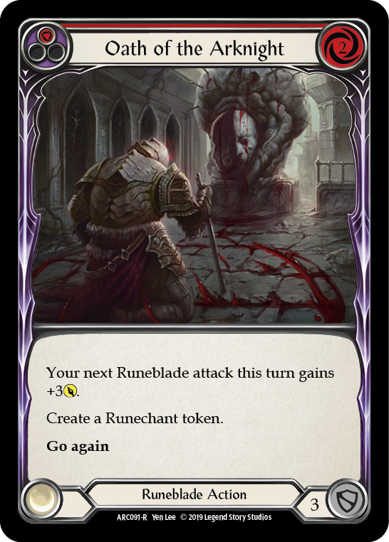 Oath of the Arknight (Red) [ARC091-R] 1st Edition Rainbow Foil - Devastation Store | Devastation Store