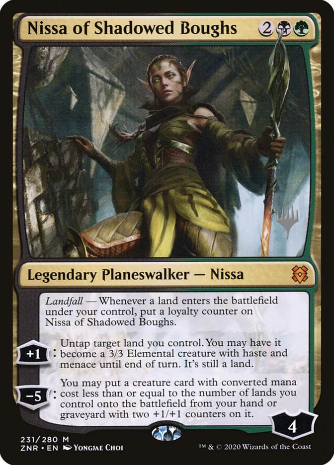 Nissa of Shadowed Boughs (Promo Pack) [Zendikar Rising Promos] | Devastation Store