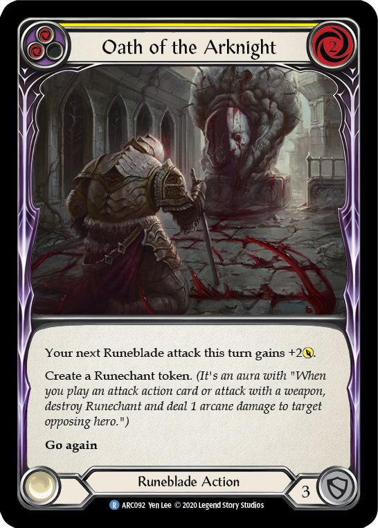 Oath of the Arknight (Yellow) [ARC092] Unlimited Edition Rainbow Foil - Devastation Store | Devastation Store