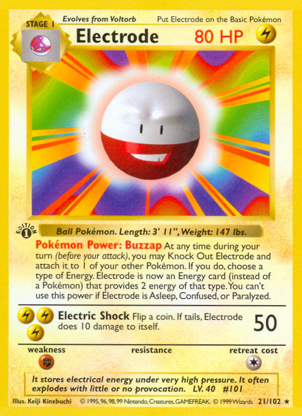 Electrode (21/102) (Shadowless) [Base Set 1st Edition] | Devastation Store