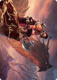Dragonkin Berserker Art Card (Gold-Stamped Signature) [Kaldheim: Art Series] | Devastation Store