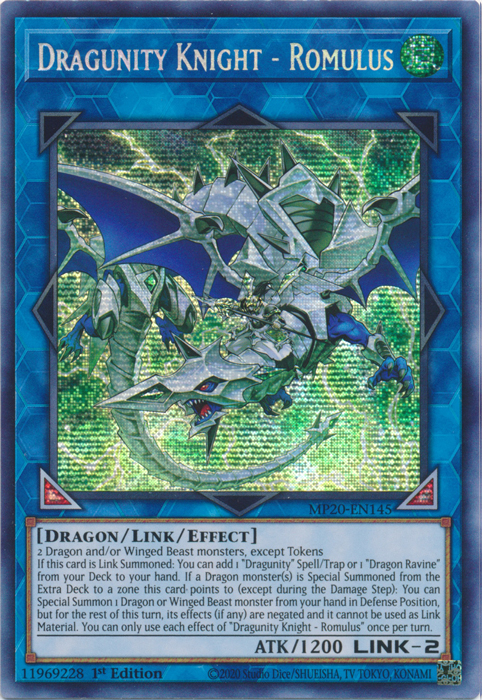 Dragunity Knight - Romulus [MP20-EN145] Prismatic Secret Rare | Devastation Store