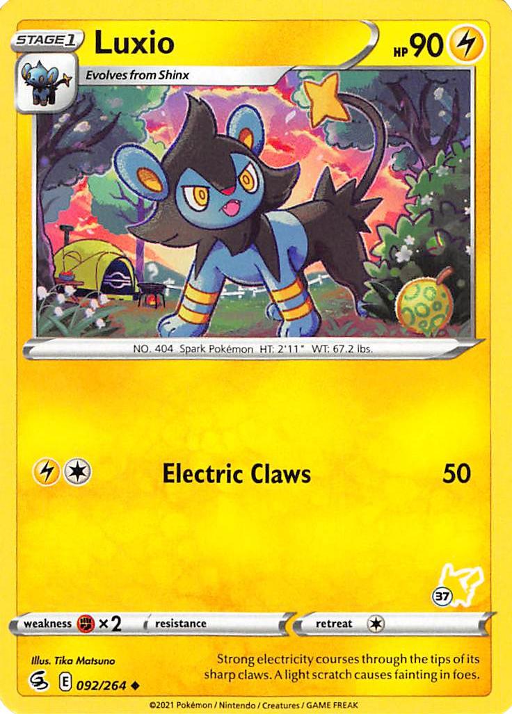 Luxio (092/264) (Pikachu Stamp #37) [Battle Academy 2022] | Devastation Store