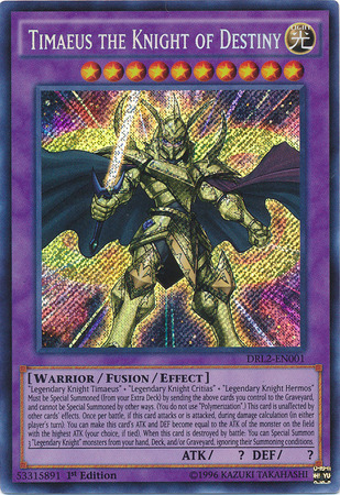 Timaeus the Knight of Destiny [DRL2-EN001] Secret Rare | Devastation Store