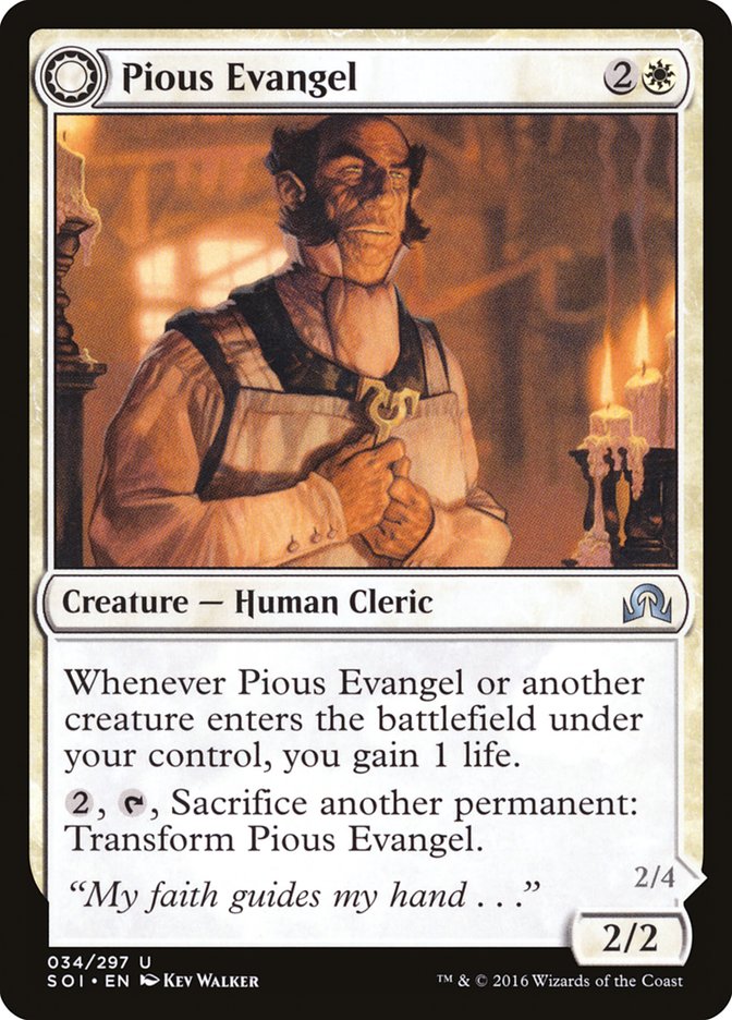 Pious Evangel // Wayward Disciple [Shadows over Innistrad] - Devastation Store | Devastation Store