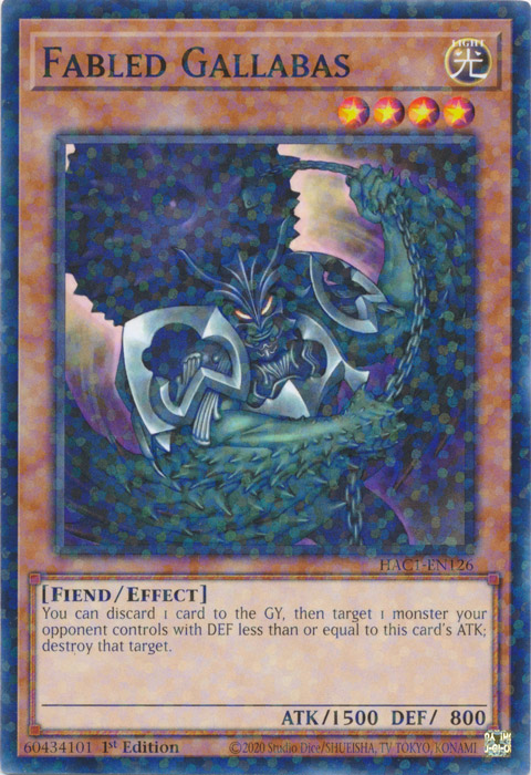 Fabled Gallabas (Duel Terminal) [HAC1-EN126] Common | Devastation Store