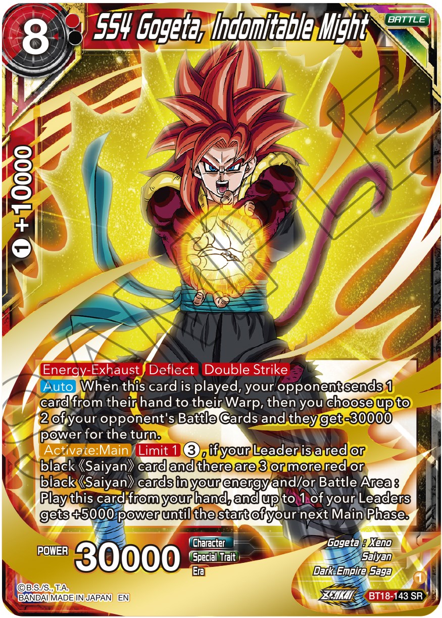SS4 Gogeta, Indomitable Might (BT18-143) [Dawn of the Z-Legends] | Devastation Store